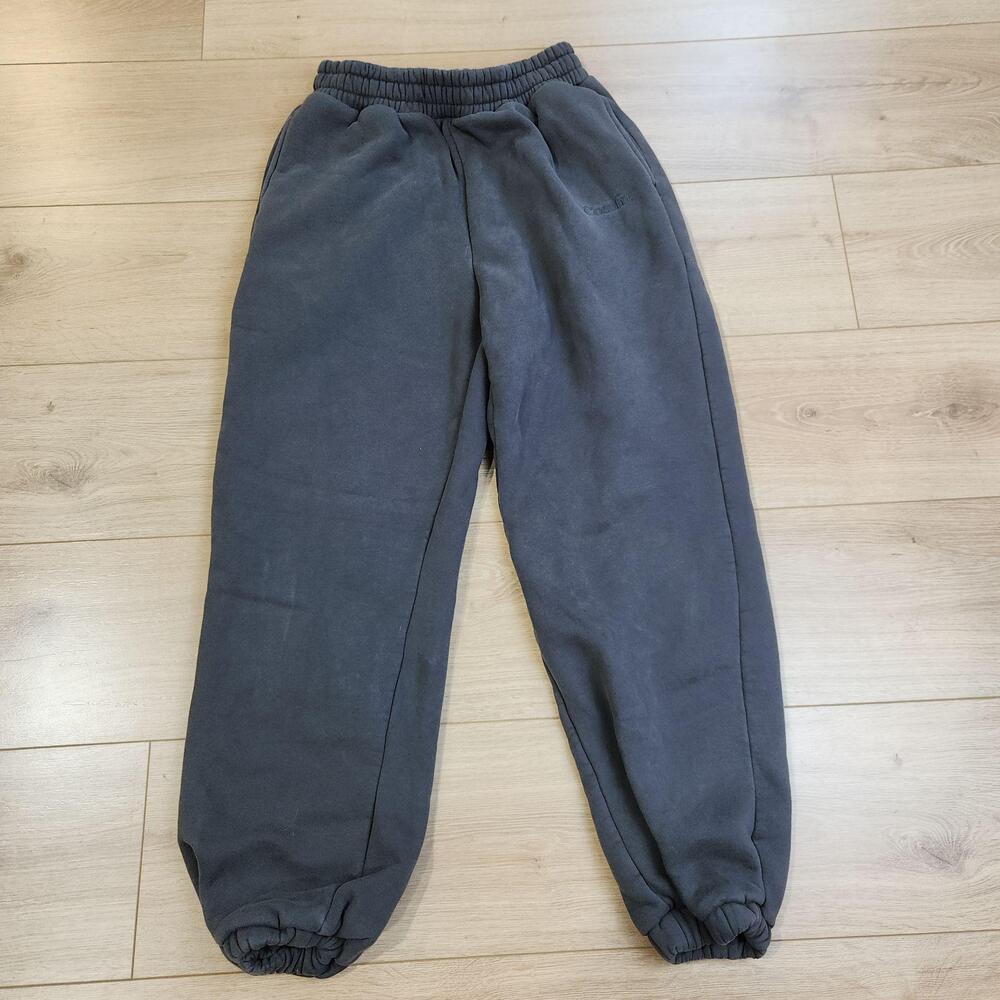 Comfrt Fleece Jogger Pants Size Medium Gray Sweatpants Elastic Waist Cuff Lounge